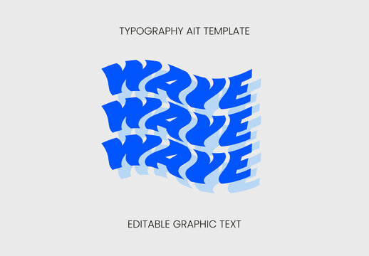 Blue And Light Blue Rippled Distorted Retro Bold Text Effect