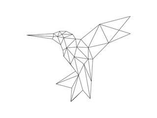 hummingbird geometric symbol icon design vector isolated on transparent background