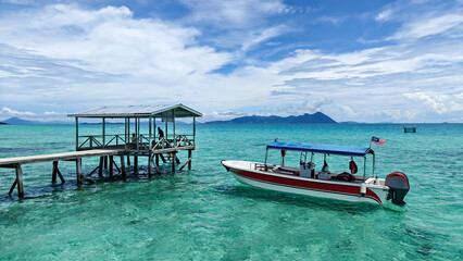 landscape view at Selakan Island, Semporna Sabah, Malaysia.