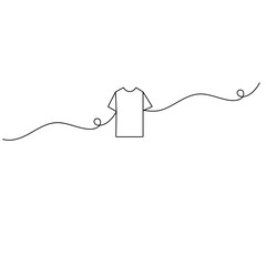 Obraz premium Tshirt continuous one line drawing outline vector icon