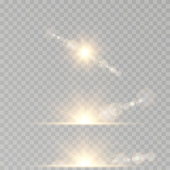 Fototapeta premium Explosion ring spreads with magical glitter edges. Transparent flash blends into any dark background. Subtle beams stretch with realistic vector precision. Shiny effect complements fantasy and sci-fi