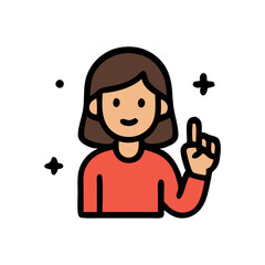 Teacher woman icon. Ideal for backtoschool advertising, educational brochures, and childcarerelated designs.