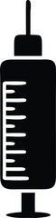 Isolated black syringe featuring visible measurements indicating dosage against a clean, white background