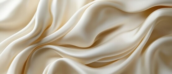 Obraz premium Pale brown silk satin with a dusty gold gradient hue creates an elegant and premium background with shiny curtains and drapery, perfect for festive occasions and adding text