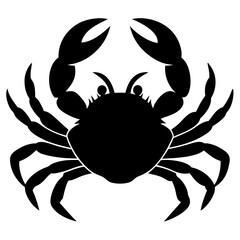 black and white crab on a white background.