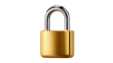 Golden Security: A gleaming, photorealistic padlock, rendered in polished gold and steel, symbolizing protection, privacy, and the assurance of safety.