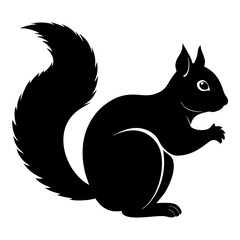 squirrel with nut on a white background.