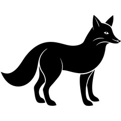 vector illustration of a fox on a white background.