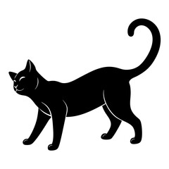 black cat vector illustration on a white background.