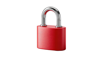 Fototapeta premium Secure Red Padlock: A close-up shot of a vibrant red padlock, its metallic sheen gleaming, symbolizing security and protection. Perfect for conveying concepts of safety, privacy, and access control.