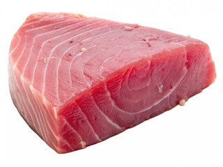 Raw Tuna Steak Piece Fresh and Isolated on White Background