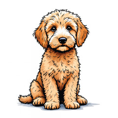 goldendoodle dog vector illustration