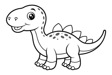 Fototapeta premium Cute baby green dinosaur monster vector illustration art with a funny happy nature character drawing
