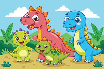 Fototapeta premium Funny cartoon animal vector set with wild, sea, and baby creatures