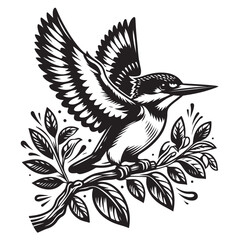 bird perched on a branch vector image
