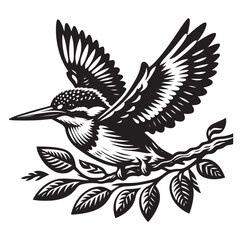 bird perched on a branch vector image