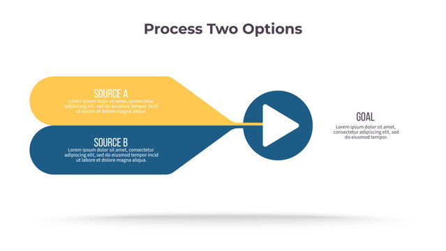 Business infographic template. Arrow chart with two options, steps. Vector chart.