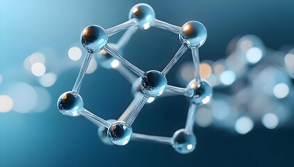A stunning representation of molecular structure, showcasing a three-dimensional model of interconnected atoms. Ideal for science and education use.