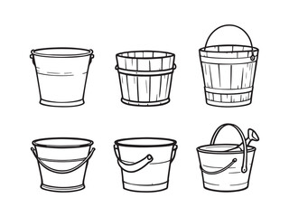 Bucket Simple Line Art