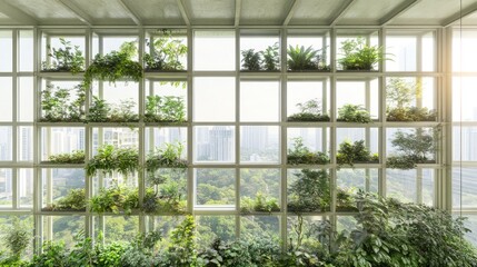 Urban Greenery Indoor Plants, City View, Sunlight