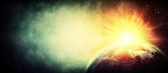 Planet impact, cosmic event, space explosion, fiery background, apocalypse concept