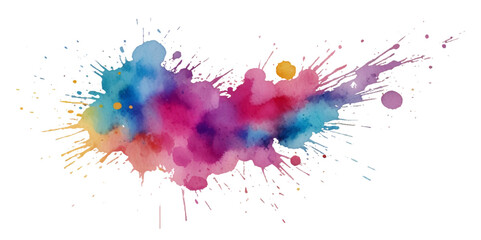 Vector colorful vibrant rainbow, smoke and cloud holi paint color powder explosion with bright colors isolated on transparent background. Multicolored explosion of rainbow powder paint holi festival	