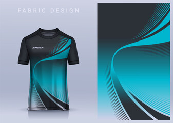 Fabric textile design for Sport t-shirt, Soccer jersey mockup for football club. uniform front view.	
