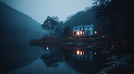 Fototapeta premium lakefront villa