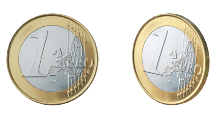 One euro coin 3d currency