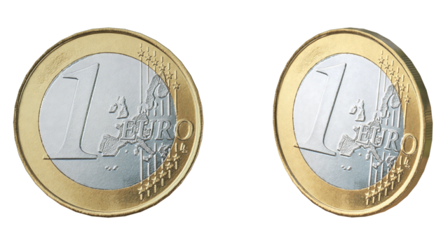 One euro coin 3d currency - Powered by Adobe