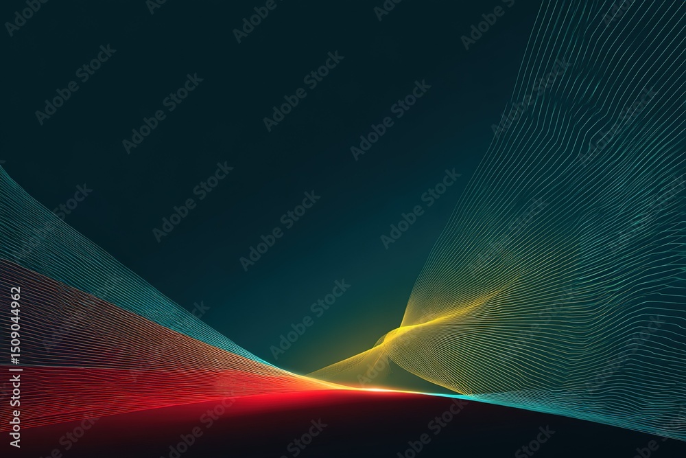 Poster vibrant abstract lines create a mesmerizing visual experience in a digital landscape with depth and 