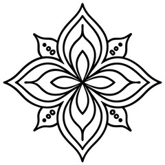 Fototapeta premium Calming Symmetrical Damask in a Minimalist Organic Line Style