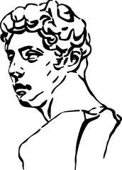 Art class, Face, Human, Julien, Plaster Bust, illustration, vector, hand drawn