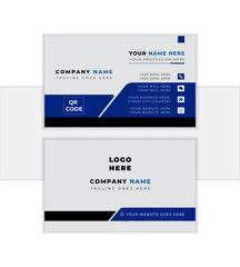 Modern business card template with blue,black & white colors. vector abstract creative Stock Vector 
