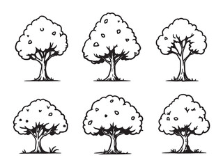 Chestnut Tree Simple Outline Art