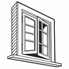 black window isolated