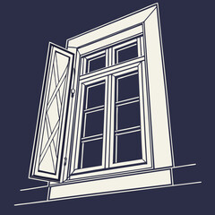 window on a white background