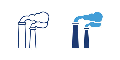 Industrial factory emitting smoke, representing pollution, carbon emissions, and environmental impact. Ideal for warning signs, eco campaigns, and educational material.
