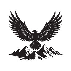 Obraz premium Eagle In Flight Over Mountains