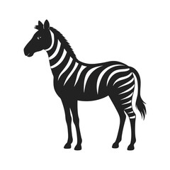 Zebra Profile Standing Silhouette