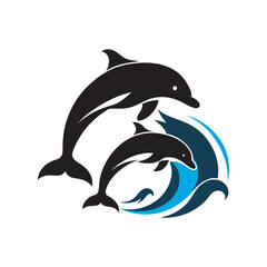 Ocean Trio Dolphins Jumping