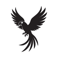 Obraz premium Macaw Parrot Flying Silhouette