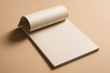 Minimalist Notepad with Curled Cover