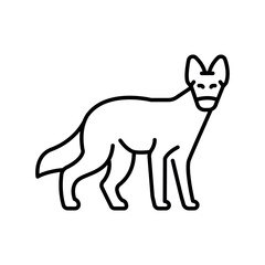 dhole black line icon for digital and print projects.