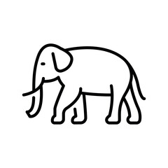 Fototapeta premium Elephant black line icon for digital and print projects.