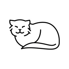 pallass cat black line icon for digital and print projects.