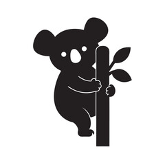 Koala Hugging Tree Silhouette