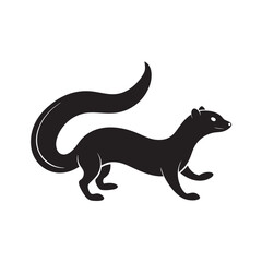 Fototapeta premium Weasel Running Low Silhouette