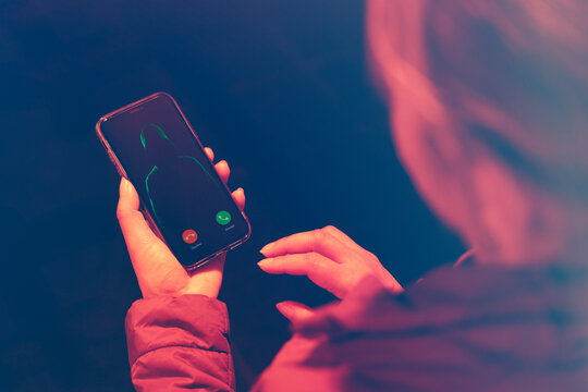 Suspicious caller attempting to scam personal information. Identity theft. Online crime. How to protect yourself from data and financial theft on the internet