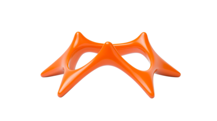 Geometric Orange Frame with Smooth Curves, cut out transparent